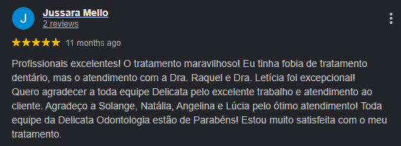 Print de avaliação de paciente no Google 2