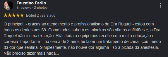 Print de avaliação de paciente no Google 3